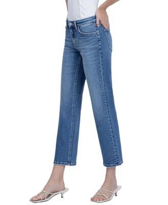 Women's Mid Rise Ankle Straight Jeans