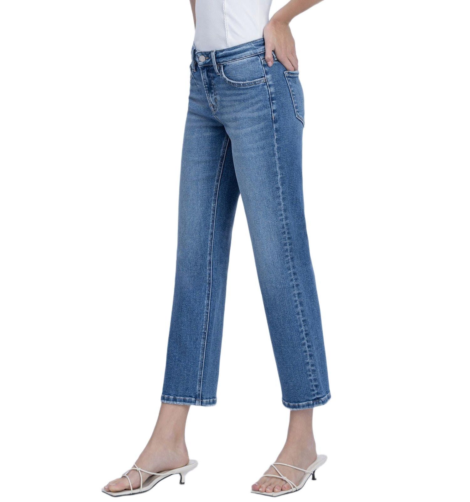 Women's Mid Rise Ankle Straight Jeans