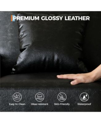 Modern 86" Sofa with 2 Throw Pillows, Deep Seat Couch with Upholstered Cushion & Removable Cover,Comfy