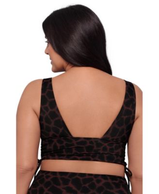 Women's S3 Supportive Cinched Adjustable Midkini Swimsuit Top - Indigo