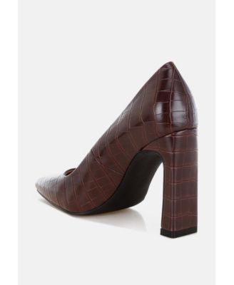 Womens Scheba Sleek Block Heel Pumps