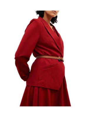 Plus Size Double Breasted Ponte Blazer