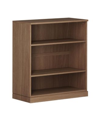 100% Solid European Oak Short Bookcase Bookshelf, 3-Shelf Modular Design