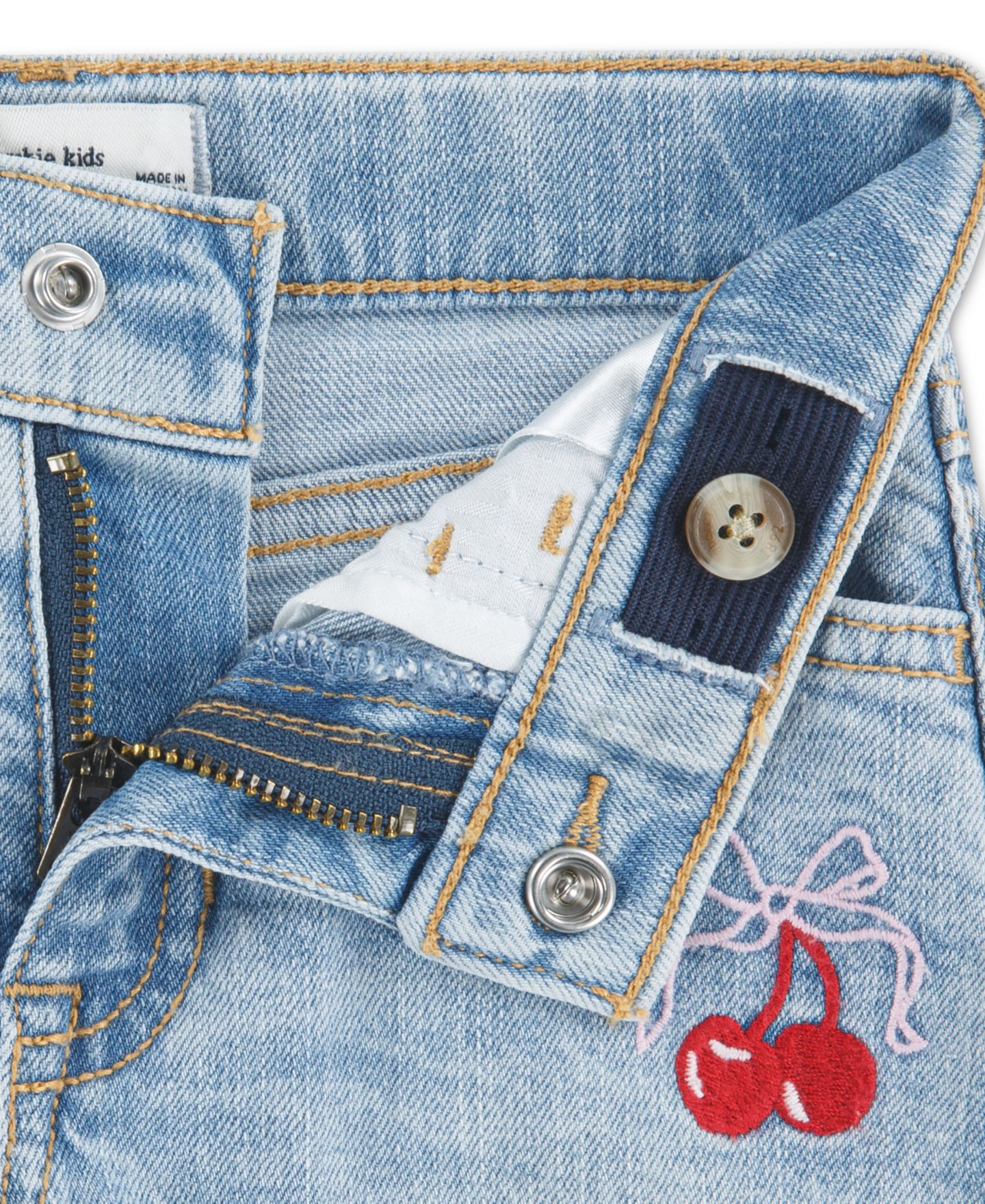 Шорты abercrombie kids Bow Cherry Denim Shorts для девочек-малышей, цвет: Синий — фото 3