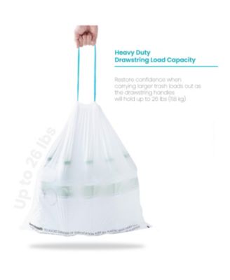 Code 30R Drawstring Kitchen Trash Bags Custom Fit for 8 Gallon Recycling Bins, 60-Count