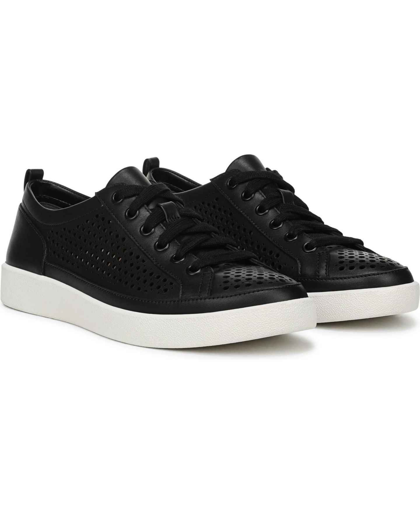 Женские кроссовки Vionic Winny Perf Lace Up, цвет: Чёрный кожаный — фото 3