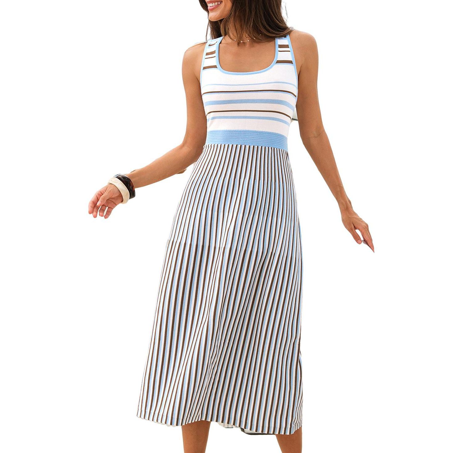 Women's Sun Kiss Striped Midi Beach Dress