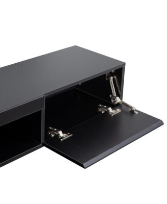 63" Modern Floating TV Stand Wall Mounted with 16 Color LED Lighting