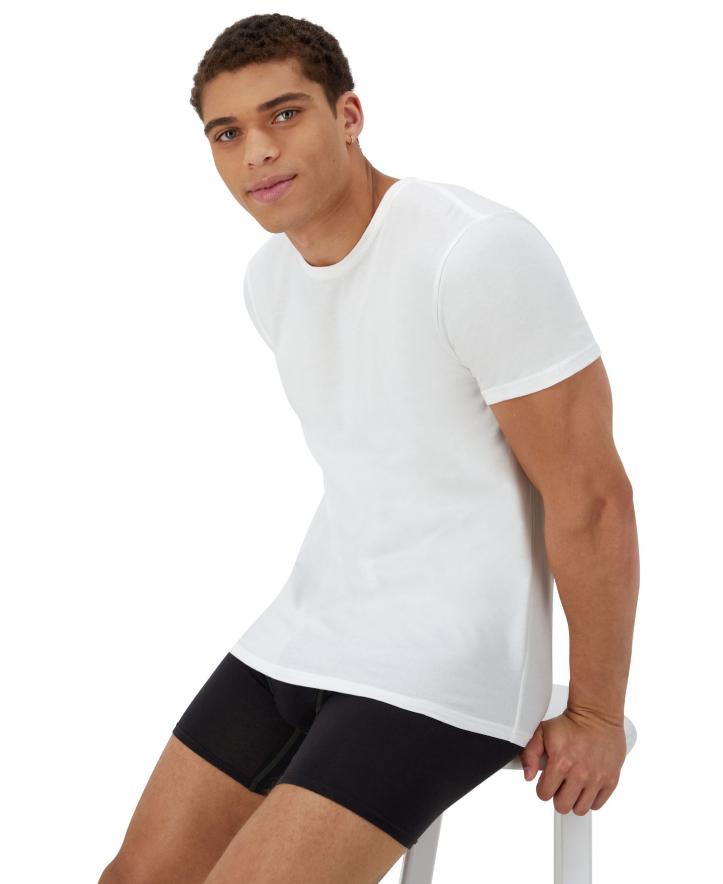 Бельё Undershirt для мужчин, круглый вырез, 3 шт. — Hanes, цвет: Assorted Colors — фото 4