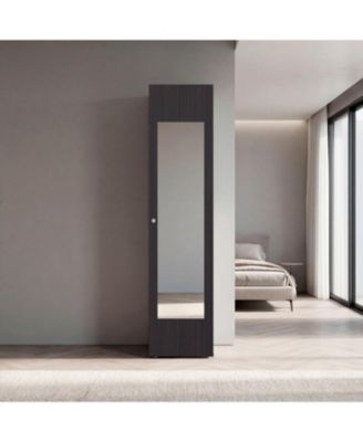 Saily Storage Cabinet with 4 Shelves and Mirror on Door, Modern Design
