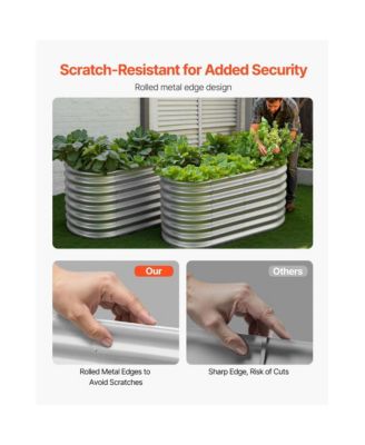 4x2x2 ft Oval Metal Raised Garden Bed Galvanized Steel