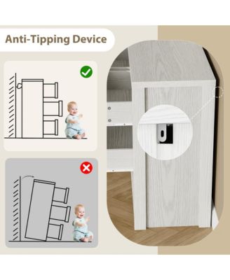 7-Drawer Dresser for Bedroom, Wide Handle-Free Wooden Chest of Drawers
