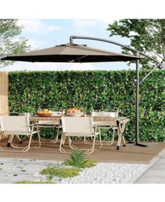 10ft Cantilever Hanging Patio Umbrella with Crank & Cross Base