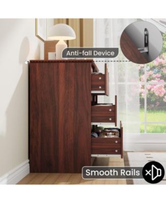  Wooden Dresser with 6 Drawers, Tall Modern Closet with Deep Storage, Large Chest of Drawers with Wide Top, Long Storage Dresser for Bedroom