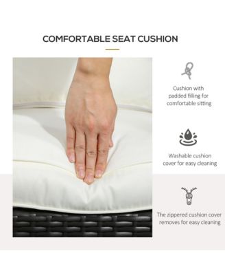 Patio Wicker Adirondack Chair with Cushion, Armrest,