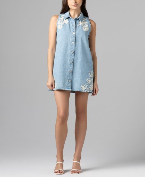 Женское платье Blank NYC Embroidered Sleeveless Flared Swing, цвет: Flower Bomb