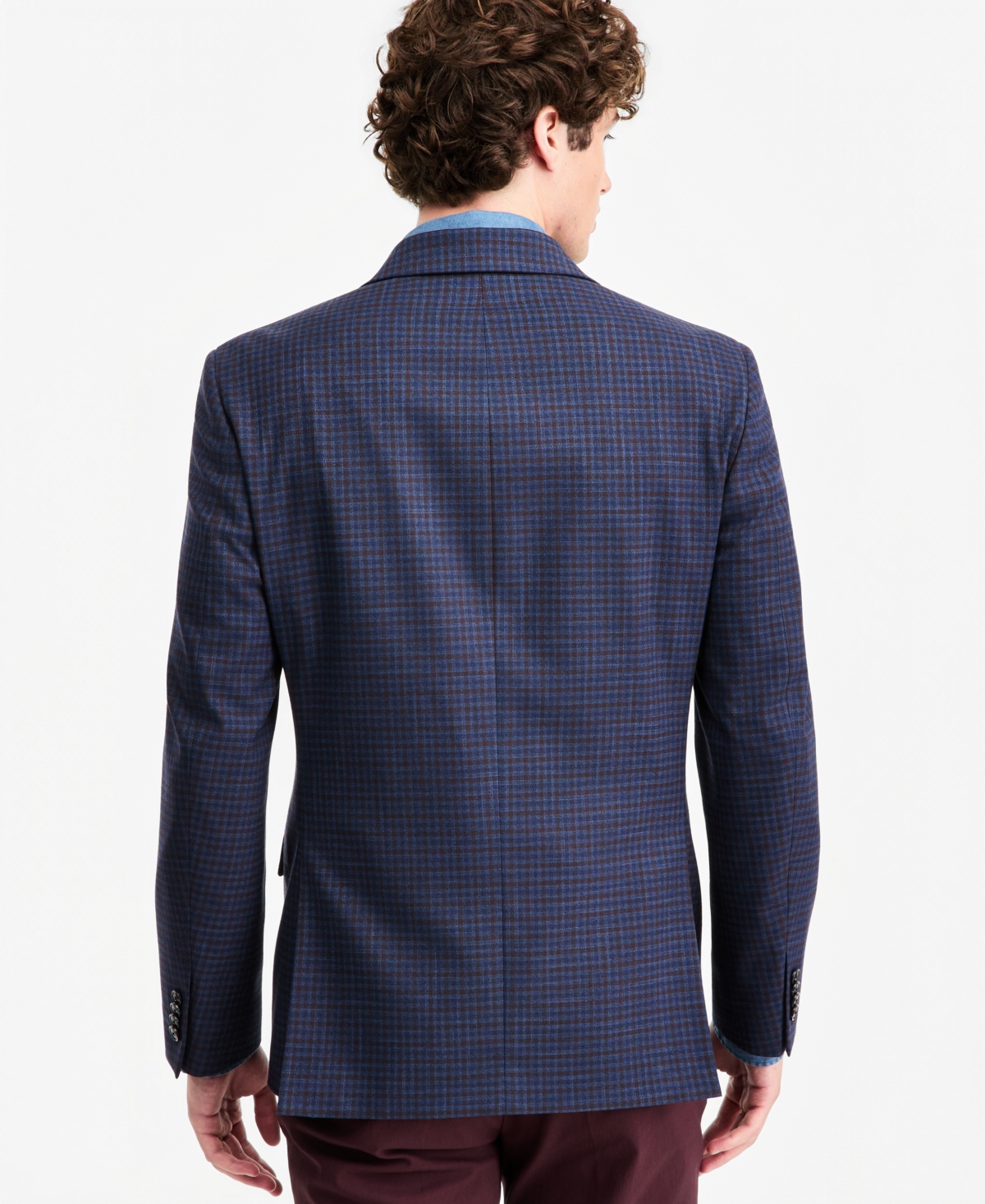 Tommy Hilfiger Men's Modern-Fit Blue Check Sport Coat