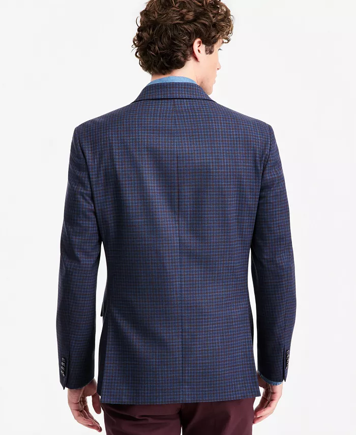 Men's Modern-Fit Blue Check Sport Coat - thumbnail 2