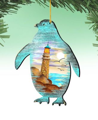 Penguins Wooden Ornaments Set of 2