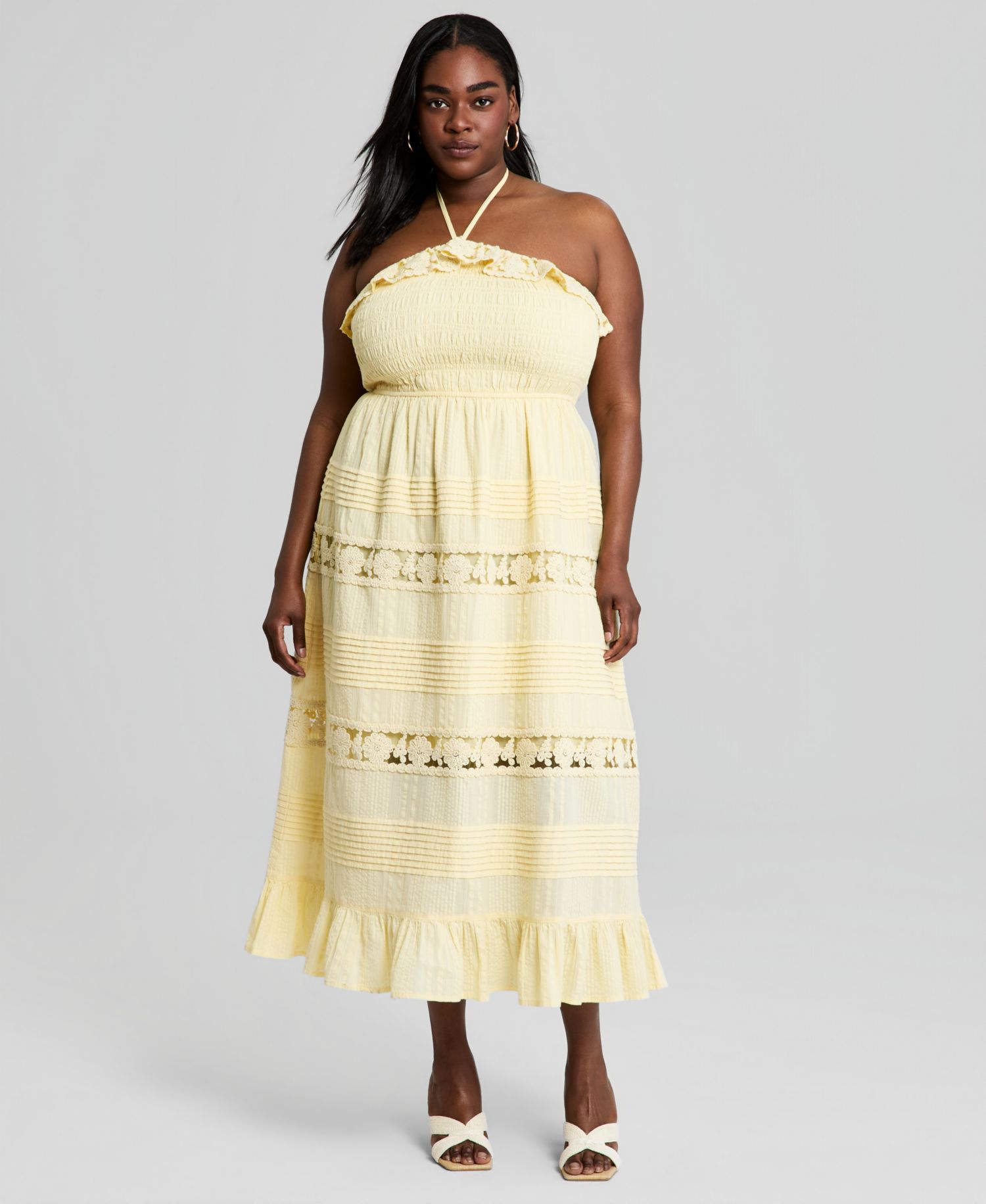 Trendy Plus Size Cotton Lace Maxi Dress