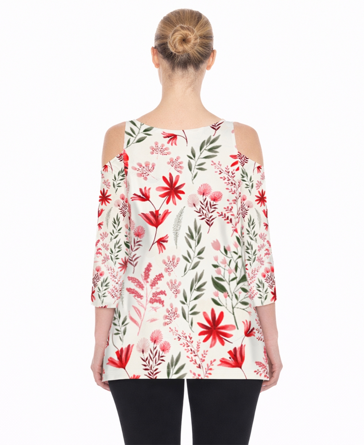 White Mark Women's Printed Relaxed-Fit Tunic Top