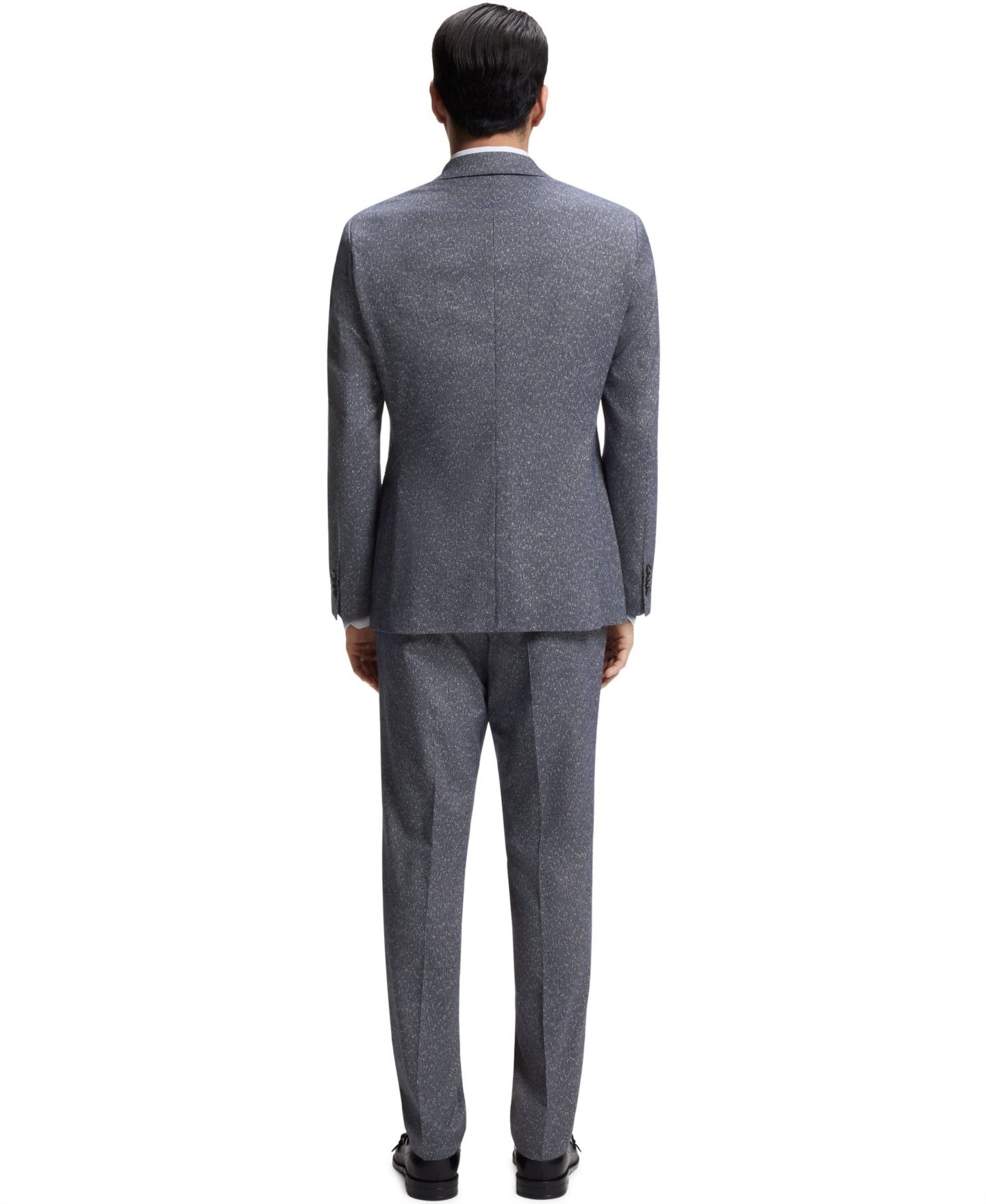 Мужские комплекты Hugo Boss Stretch Bouclé Two-Piece Regular-Fit Suit, цвет: Тёмный синий — фото 5