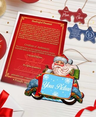 Merry Christmas Santa Picture Frame Ornament, Set of 2