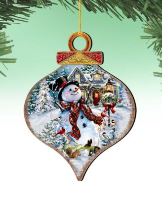 An Old Fashioned Christmas Drop Wooden Ornaments, Set of 2