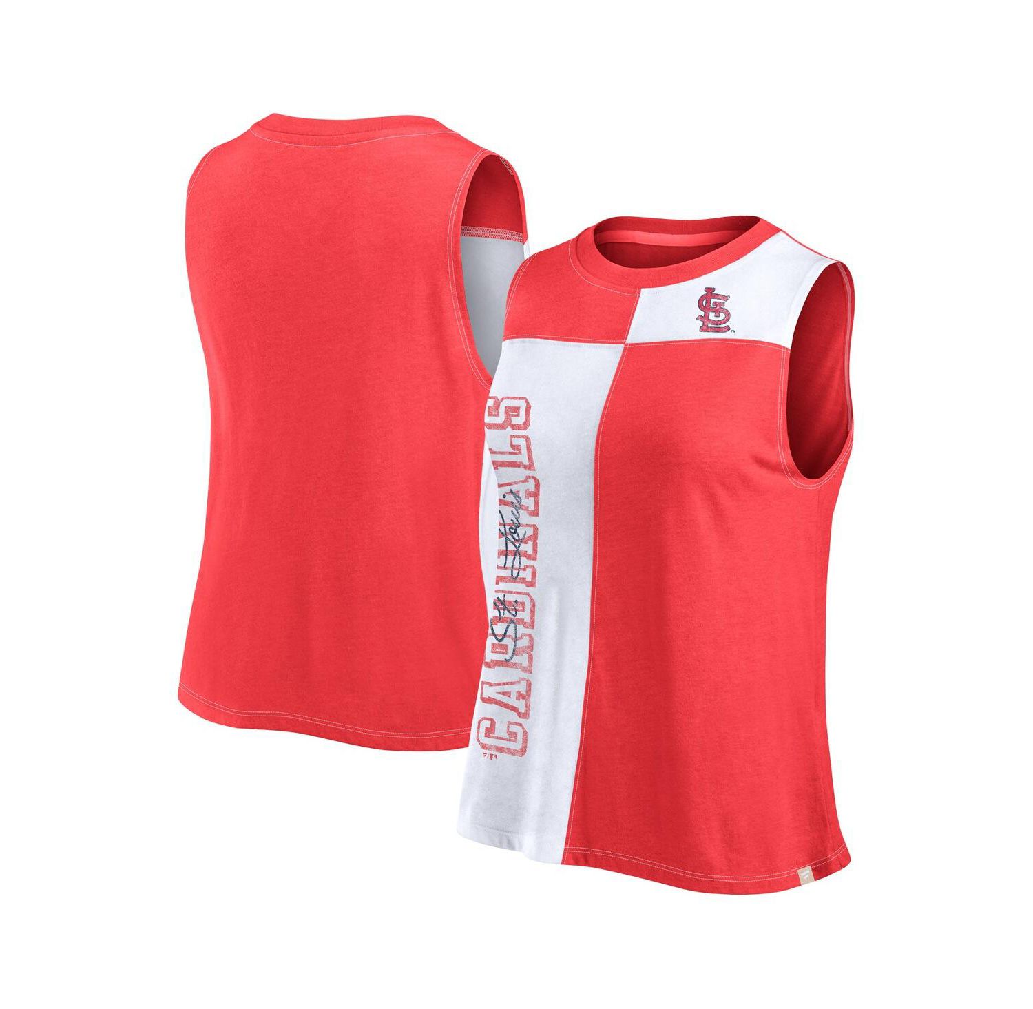 Women's Red/White St. Louis Cardinals Color-Block Tank Top