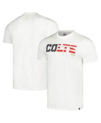 Men's White Indianapolis Colts Flag Script Franklin T-Shirt