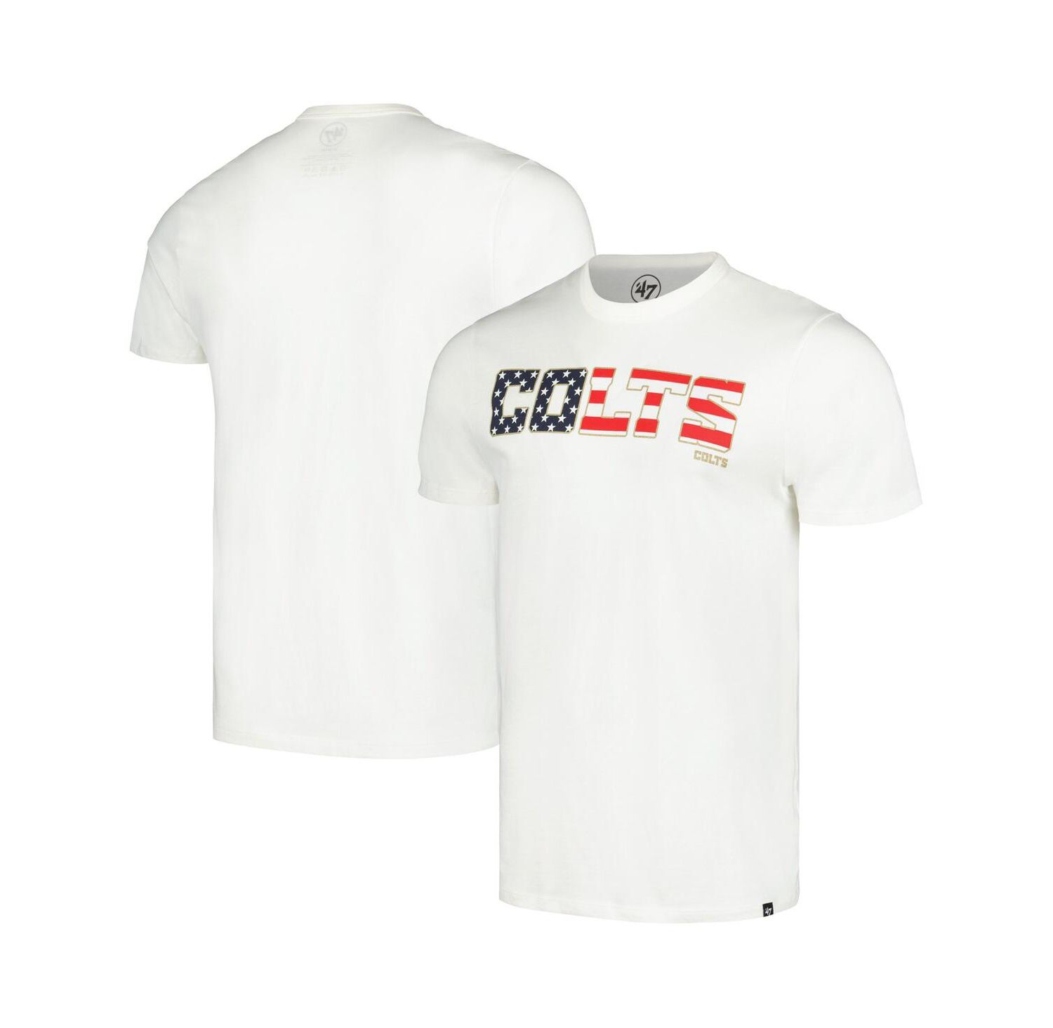 Men's White Indianapolis Colts Flag Script Franklin T-Shirt