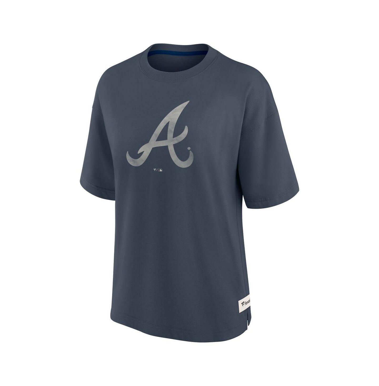 Женская футболка Fanatics Blue Atlanta Braves Oversized Elements Raw Edge Future Ground — фото 2