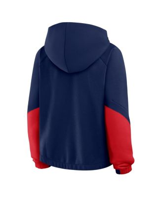 Women's Navy Atlanta Braves Oversized Time to Win Pullover Hoodie