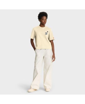 Women's Cream Los Angeles Dodgers City Connect Pocket Boxy T-Shirt