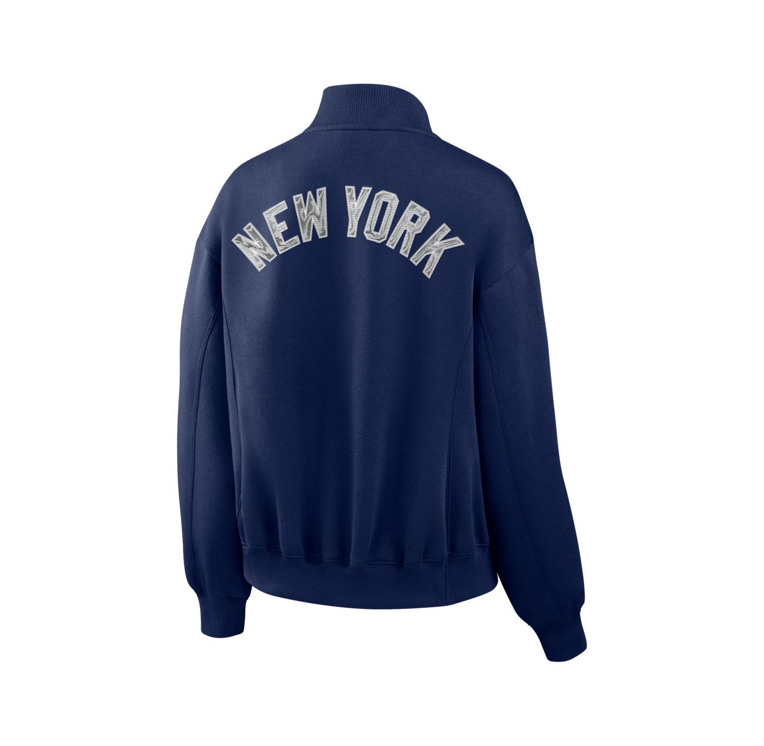 Women's Navy New York Yankees Oversized Rage Against Full-Zip Jacket