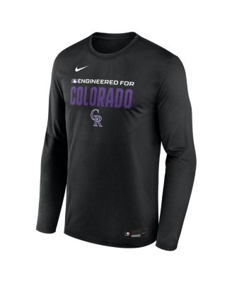 Men's Black Colorado Rockies Authentic Collection Legend Dri-FIT Long Sleeve T-Shirt