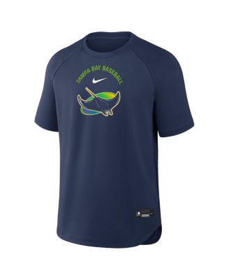 Men's Navy Tampa Bay Rays Authentic Collection Batting Practice Pre-Game Raglan Dri-FIT T-Shirt