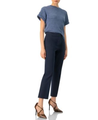 Women' Straight Knit Blouse with Crew Neck