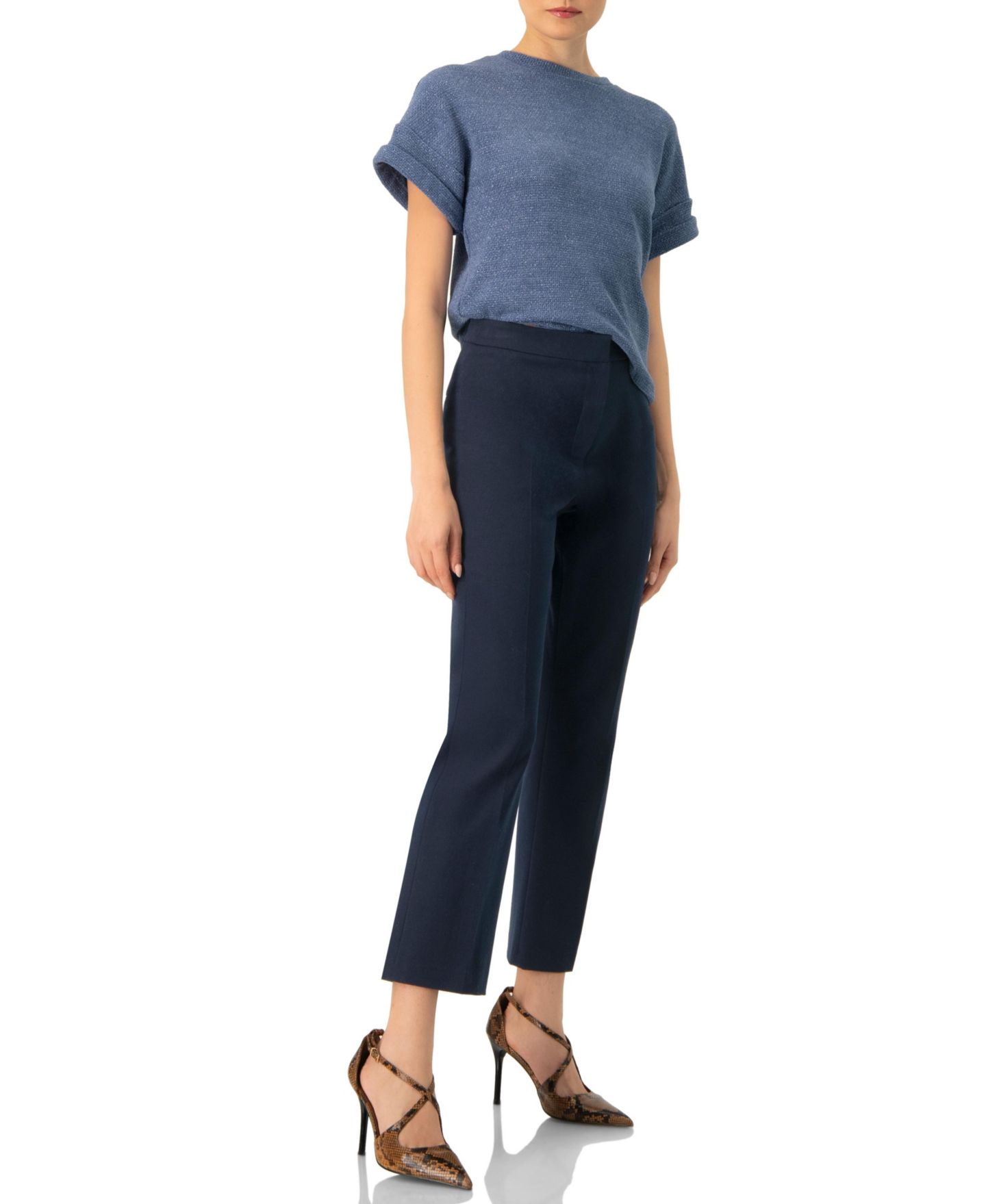 Женская блузка Ivonne Women' Straight Knit with Crew Neck, цвет: Синий — фото 4