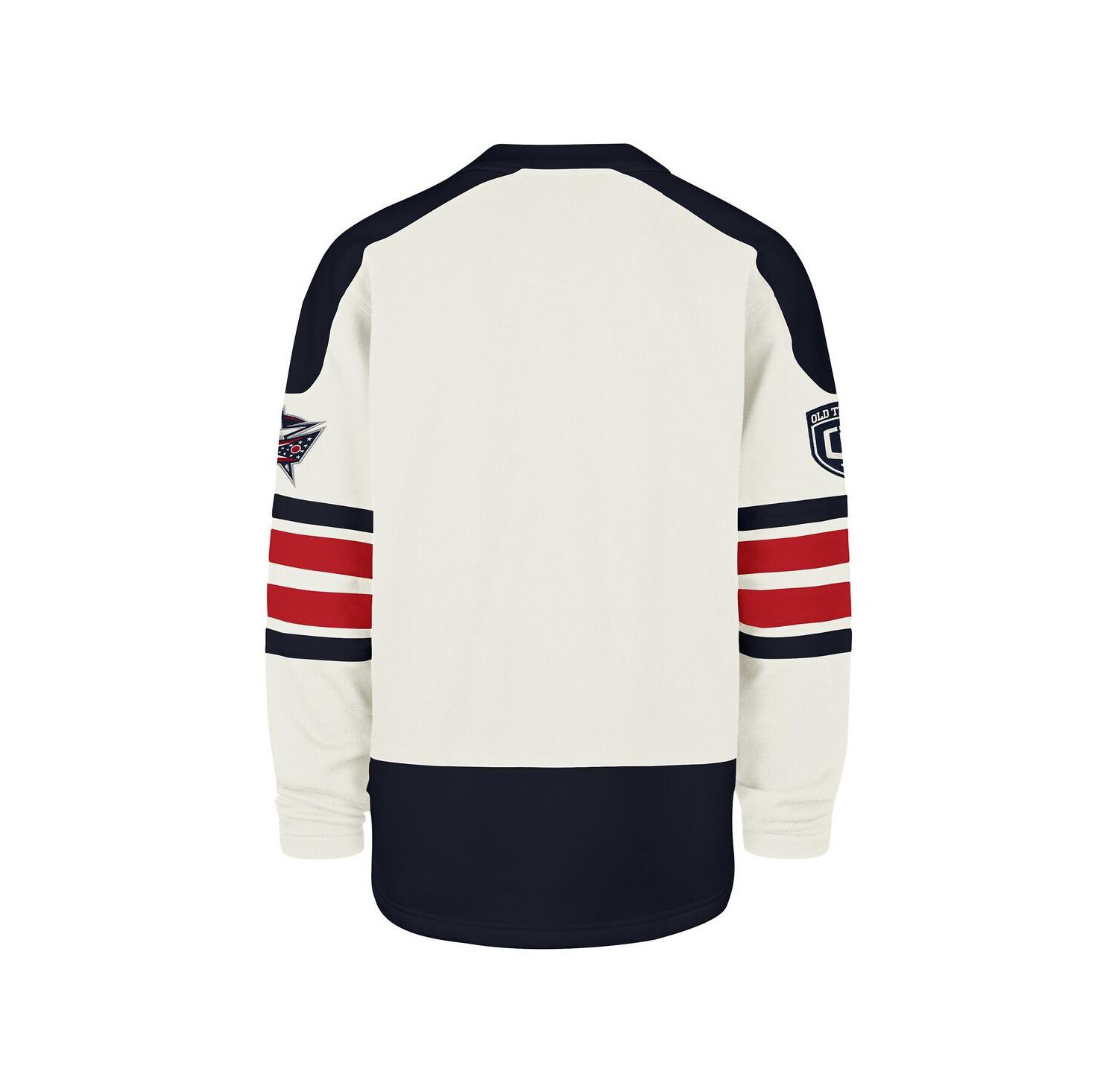 Men's Cream Columbus Blue Jackets Pond Hockey Trio Eternal Lacer Sweatshirt