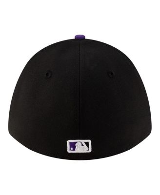 Men's Black Colorado Rockies Player Replica 39THIRTY M-Crown Flex Hat