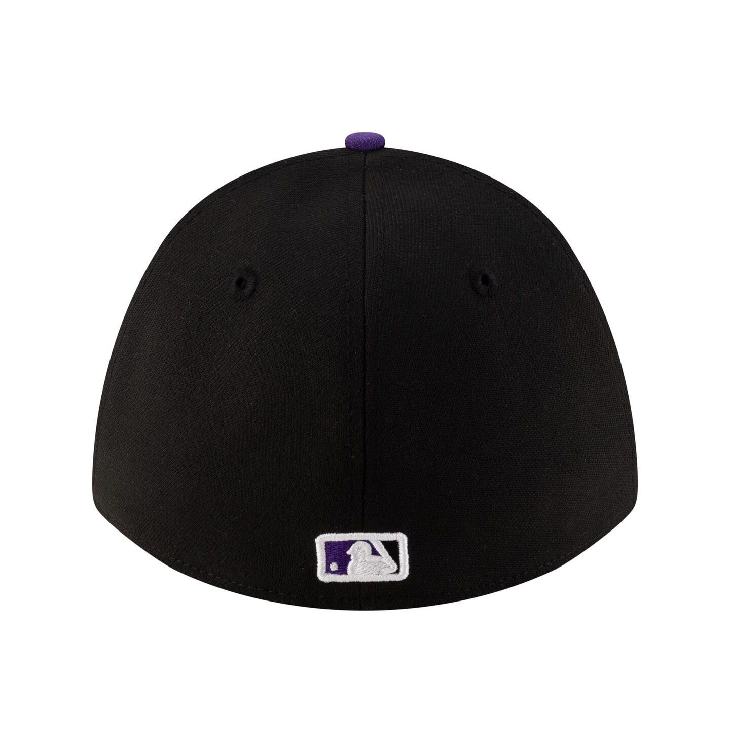 Мужская кепка New Era Black Colorado Rockies Player Replica 39THIRTY M-Crown Flex Hat — фото 4