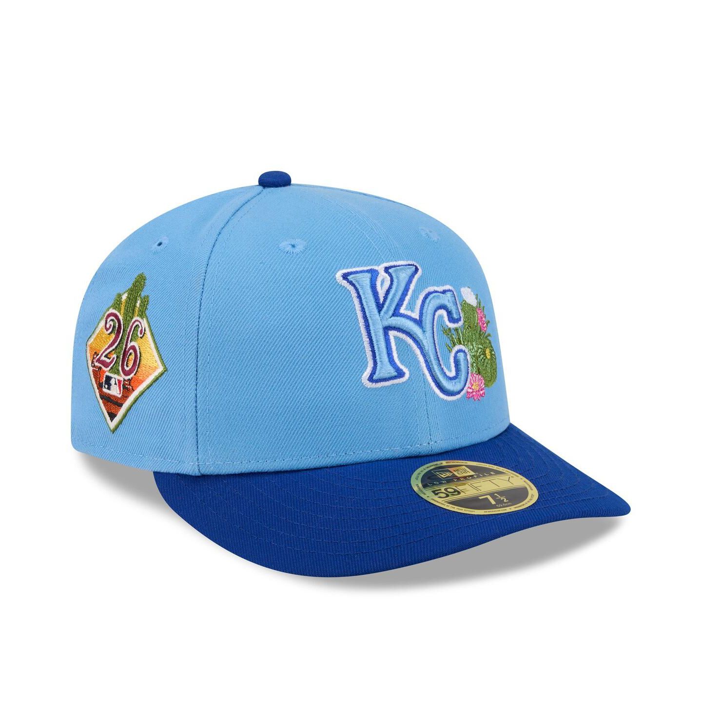 Мужская кепка New Era Light Blue/Royal Kansas City Royals 2026 Spring Training Low Profile 59FIFTY Fitted Hat — фото 1