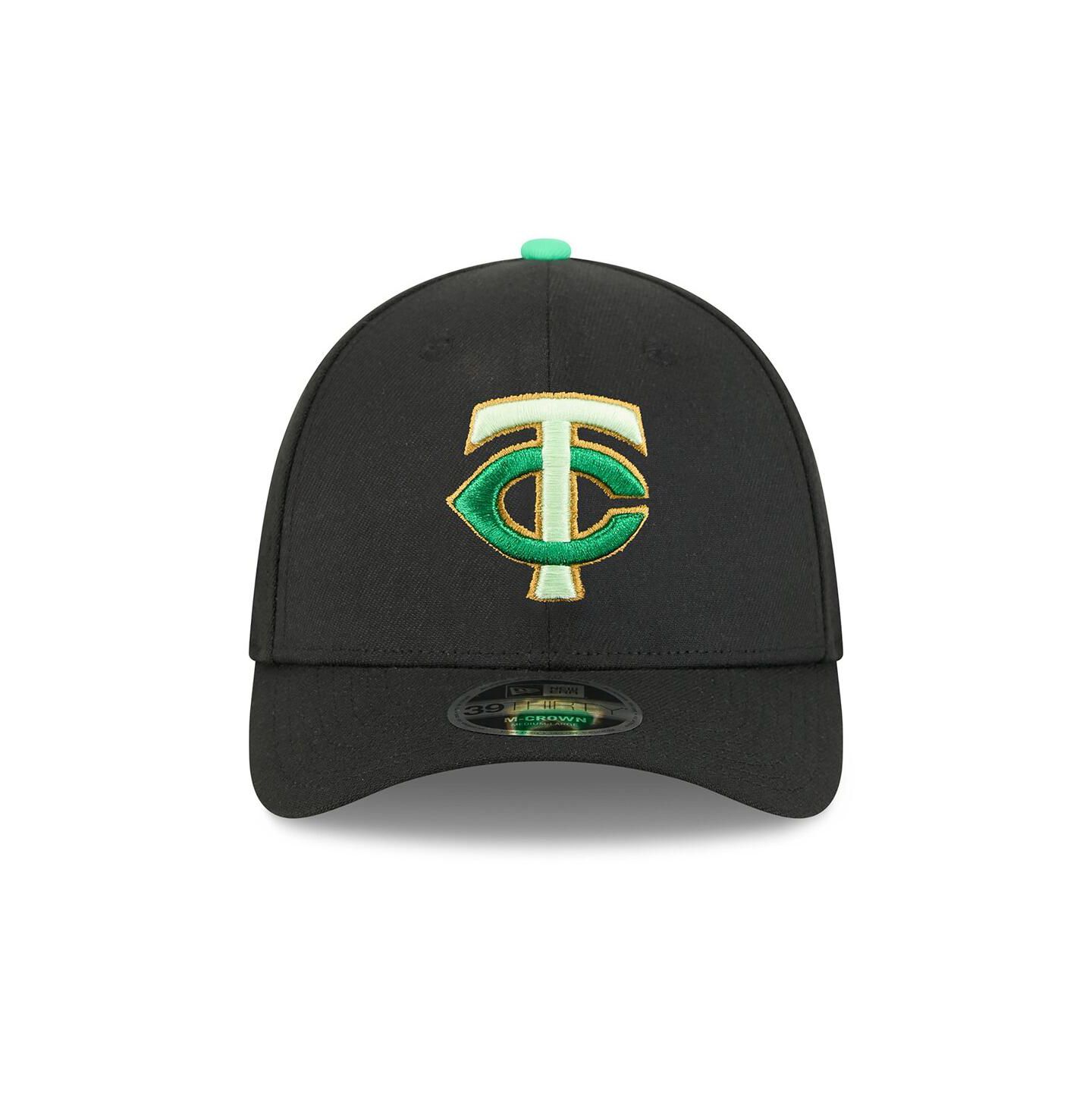 Мужская кепка New Era Black Minnesota Twins 2026 St. Patrick's Day 39THIRTY Flex Hat — фото 2