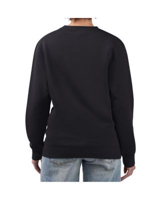 Women's Black Seattle Seahawks Metallic Print Football Sketch Fleece Crewneck Sweatshirt