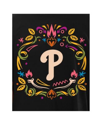 Men's Black Philadelphia Phillies Día de los Muertos T-Shirt