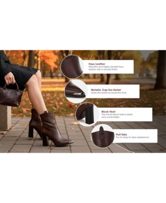 Womens Hatter Pointed Toe Faux Leather Boots