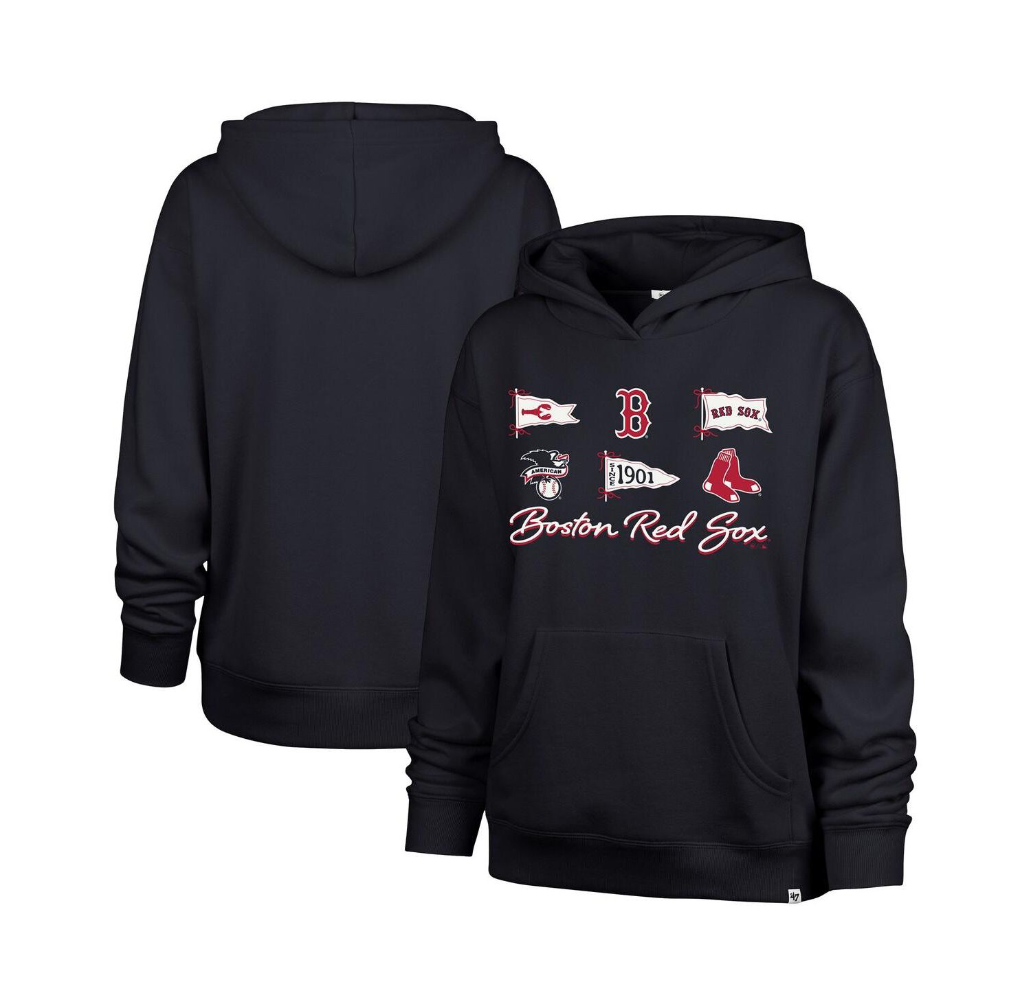 Women's Navy Boston Red Sox Bow Banners Naomi Hoodie