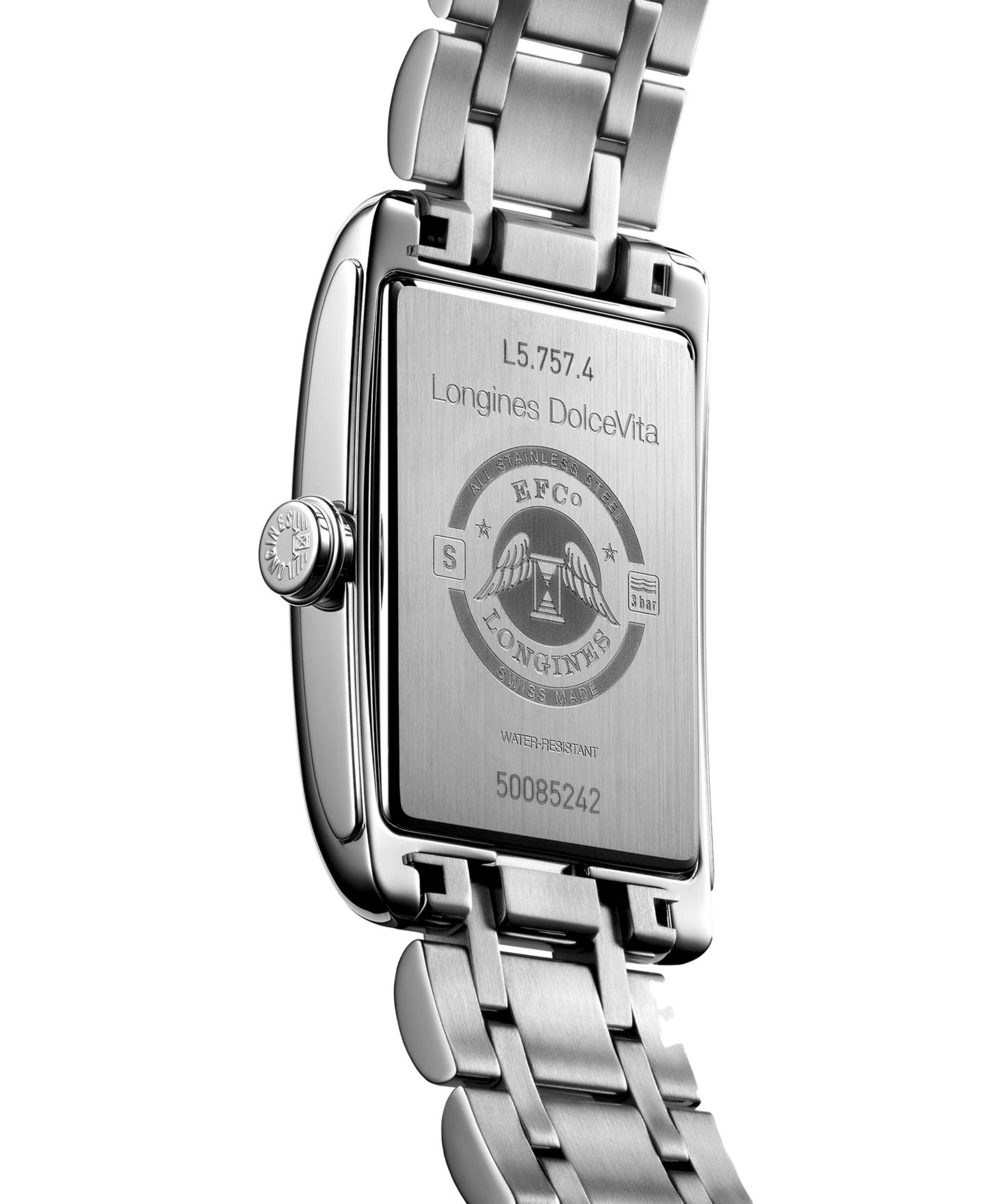 Мужские часы Longines Swiss Automatic DolceVita Stainless Steel Bracelet Watch 27.7x43.8mm — фото 3