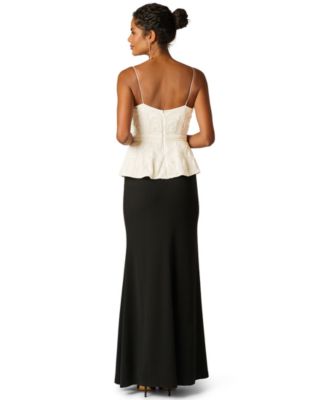 Women's Bead Detail V-Neck Peplum Maxi Dress
